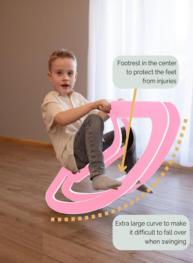Keebori DIY Wooden Rocking Horse for Kids, Wooden Rocking Chair, Rocking Toys for Babies, Children's Playground Toy, Suitable for Age Under 12 Years (Pink) - Image 5